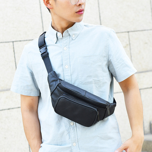 Sac banane unisexe en cuir PU vintage tendance avec fermeture éclair, noir, pour usage quotidien décontracté - Product Image 6