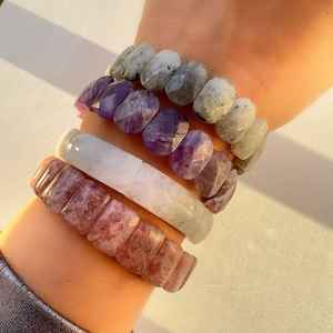 Nueva Llegada, Joyería Bohemia de Moda, Geometría, Acrílico Grande, Bambú, Resina Colorida, Pulsera Elástica con Cuentas, Brazaletes para Mujer - Product Image 4