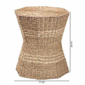 Nouvelle table d'appoint en jonc de mer, design innovant, fabriquée au Vietnam, prix de gros, dimensions OEM ODM. - Product Image 3