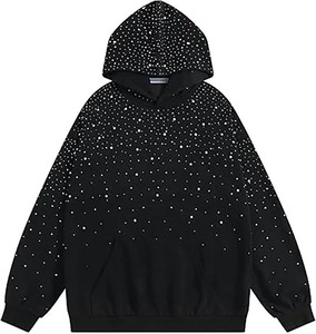 Sudadera Streetwear Oversize con Hombros Caídos y Corte Cuadrado, Personalizable, de Algodón y Poliéster, con Opciones de Estampado, Bordado y Pedrería - Product Image 2