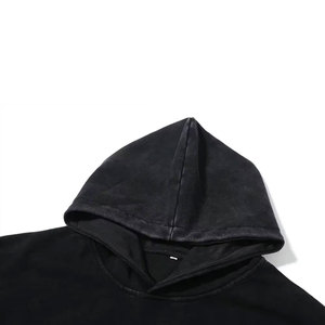 Sudadera con Capucha Gótica para Hombre, Talla Grande, Negra, de Algodón French Terry, con Diseño Estampado de la Muerte, Bolsillo Delantero, Estilo Otoñal - Product Image 3