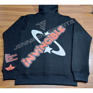 Sudadera con capucha de invierno 2026 100% algodón con forro polar para hombre, gruesa, con cremallera completa, personalizada, informal, transpirable, de secado rápido, holgada, al por mayor - Product Image 4
