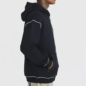 Nouveaux arrivages : sweats à capuche zippés pour homme, hiver, 500 g/m², épais, 100 % coton molletonné, coupe ample, logo personnalisé brodé, poche surdimensionnée - Product Image 3