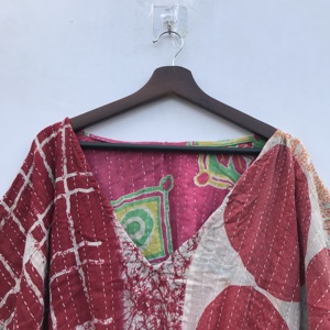 Venta al por mayor de caftanes árabes surtidos, estampados en bloque, ecológicos, transpirables, holgados, estilo Kantha, para playa, hasta la rodilla, de algodón natural. - Product Image 4