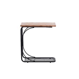 Table de canapé compacte en métal en forme de C de style industriel pour le café et les collations dans les meubles de salon à la maison - Product Image 3