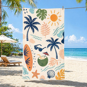 Custom Logo Microfiber <b>Beach</b> Towel Quick Dry Absorbent <b>Foldable</b> Floral Printed Travel Pool Resort Towel - Product Image 3