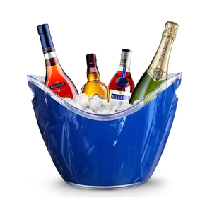 Cubeta de Hielo Metálica en Forma de Bote, Tamaños Grande y Pequeño, para Fiestas, Bares, Bebidas, Vino, Champaña, Cerveza, Plástico Acrílico Transparente - Product Image 2