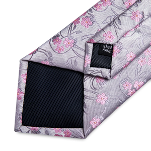 Corbatas florales de seda 100% para hombre, conjunto de corbata, pañuelo, broche y gemelos para boda, accesorios para hombre - Product Image 4