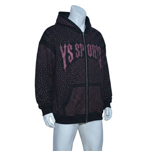 Sweat-shirt à capuche noir pour homme, imprimé étoiles, coupe ample, décontracté, en molleton respirant, pour l'automne - Product Image 4