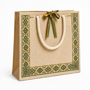 Bolsa de Playa de Yute Natural, 300 GSM, Laminación Interior de PP, 32x34x14 cm, Asa de Cuerda Blanca, Impresión en Dos Colores, Logotipo Personalizado, Venta al Por Mayor - Product Image 6