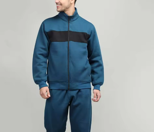 <b>Men</b>’s Zip Up Tracksuit Set – Color Block Sportswear <b>Jacket</b> & Jogger Set Custom Logo Casual Athletic Two Piece - Product Image 1