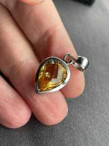 Glowing Citrine Pendant 925 Sterling Silver Handmade Natural Faceted Gemstone November Birthstone Jewelry Gift - Product Image 2
