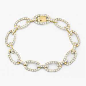 Custom Miami Cuban Lab Diamond Chain Tennis <b>Bracelets</b> 14K 18K <b>Solid</b> Gold Pave Set 7 inches Length Luxury Jewelry Factory Price - Product Image 5