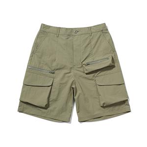 Shorts d'été cargo en maille pour hommes, avec logo personnalisé, poche latérale zippée, 100% coton, taille personnalisée, tissu en coton, décontracté - Product Image 4