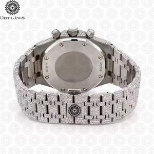 Montre de luxe pour homme Charm Jewels en acier inoxydable, boîtier carré, date automatique, mouvement mécanique sertie de diamants, cadran de 40 mm, bracelet de 20 mm - Product Image 3
