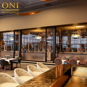 Oni shopfitting nhà hàng cao cấp cửa hàng bán lẻ thiết kế nội thất đầy đủ phòng ăn bố trí ý tưởng bền nhà hàng nhôm MDF - Product Image 5