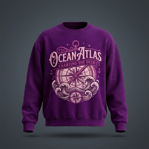 เสื้อสเวตเชิ้ตคอกลมพิมพ์ลายแผนที่มหาสมุทร Ocean Atlas สำหรับผู้ชาย สวมใส่สบาย ทรงปกติ ผลิตจากผ้าฝ้ายถัก เหมาะสำหรับฤดูใบไม้ร่วง สไตล์สตรีทแวร์ - Product Image 6