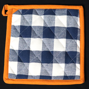 Los más vendidos: Porta ollas de algodón 100% reciclado con patrón a cuadros teñido, suaves y duraderos para uso en cocina, proveedor indio. - Product Image 3