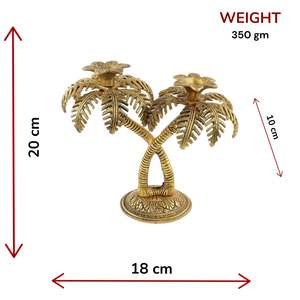 Portavelas Decorativo de Metal Dorado con Forma de Palmera para Decoración del Hogar y Hoteles, Centro de Mesa, Artículo de Regalo - Product Image 5