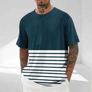 Camiseta Casual para Hombre, Manga Corta, Cuello Redondo, Corte Regular, Tejido de Jersey de Algodón Sublimado, 300g, Transpirable, con Logotipo Frontal - Product Image 1