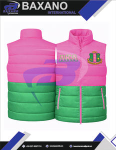 Alpha |   Kapa |   Gilet matelassé de qualité supérieure Alpha AKA Sorority, veste rembourrée de style universitaire, gilet isolant pour femmes - Product Image 4