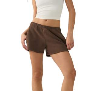 Shorts de détente en molleton de coton pour femmes, taille haute, avec cordon de serrage, décontractés, pour l'été, OEM, marque privée, vente en gros - Product Image 4