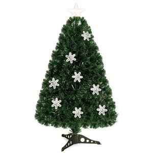 Albero di Natale Artificiale LED con Fiocchi di Neve 3/4/5/6 Piedi Decorazioni Natalizie - Product Image 1