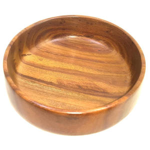 Ensemble de 2 bols de service en bois de manguier massif de forme ronde pour collations à salade de fruits, table à manger de cuisine et décor de fête - Product Image 5