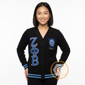 เสื้อคลุมคาร์ดิแกนสำหรับผู้หญิง Zeta Phi Beta แบบแห้งเร็ว ทนทาน ระบายอากาศได้ดี เป็นมิตรกับสิ่งแวดล้อม ผลิตจากผ้าขนสัตว์ สำหรับฤดูหนาว  สินค้าพร้อมส่ง - Product Image 2