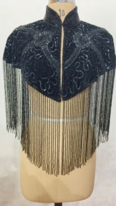 Applique de luxe faite à la main, brodée de perles et à franges, pour robes de soirée - Style Empire simple, lavable, ODM - Product Image 2
