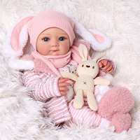 Poupées Reborn Réalistes Babeside Bettie 17 pouces, Fille Nouveau-né, Vêtements d'Hiver Lapin Rose, Corps en Vinyle et Tissu, Fournisseur B2B
