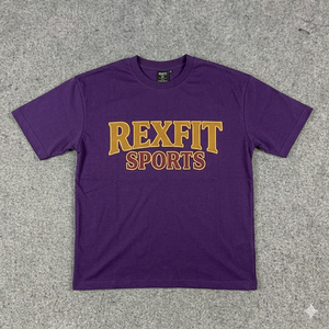 T-shirt noir délavé sur mesure pour homme REXFIT SPORTS, en coton, col rond, style streetwear décontracté, coupe ample - Product Image 2