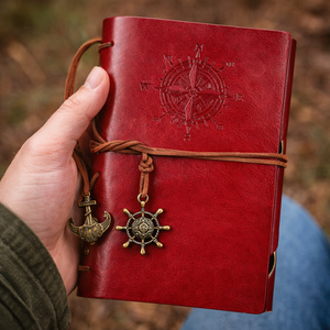 Couverture de carnet en cuir véritable de vachette vintage faite à la main, reliure à chevalet, pour carnet de voyage et journal, format standard, idéal comme cadeau - Product Image 3