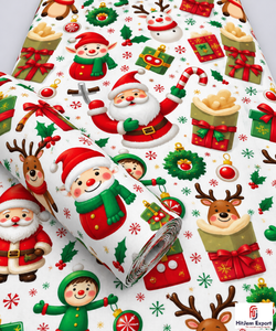 Tela de Poliéster Estampada Navideña Personalizada, Textil Navideño Digital, Fabricante OEM ODM para Prendas, Vestidos y Decoración del Hogar - Product Image 2