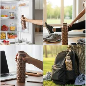 Diamond <b>Copper</b> Water <b>Bottle</b> <b>Copper</b> <b>Bottle</b> <b>Copper</b> Tumbler for Drinking Water <b>Bottle</b> Pure <b>Copper</b> <b>Bottle</b> Handmade Ayurveda Pot - Product Image 2