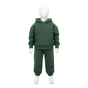 Conjunto Deportivo de 2 Piezas para Niños, Ligero, a Cuadros, 100% Algodón, con Capucha, Estilo Urbano, para Otoño - Product Image 1