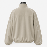 Veste unisexe en polaire et toile, col zippé, couleur unie, coupe décontractée, respirante, imperméable, réversible, motif hiver
