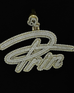 Colgante de Plata de Ley 925 con Moissanita VVS para Hombre, Estilo Hip Hop, Colgante de Letra Bicolor con Nombre Inicial, Pasa el Test de Diamantes - Product Image 1