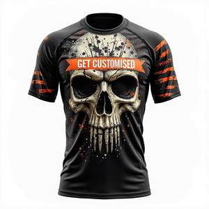 Maillot de compression personnalisé à manches courtes pour MMA, sublimé, arts martiaux, BJJ, Jiu Jitsu, grappling, entraînement en salle de sport, athlétique - Product Image 3