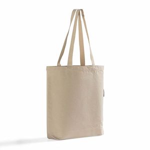 Sacs fourre-tout en toile de coton 100 % de qualité supérieure avec soufflet de couleur personnalisé, longue poignée en corde, fermeture éclair lavable - Product Image 3
