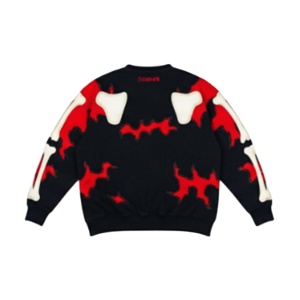 Invierno esqueleto peso pesado Puff impreso 100% algodón sudadera negro rojo camuflaje manga larga para hombres mujeres - Product Image 3