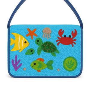 Sac coloré indien fait main perlé, artisanat ethnique de luxe, poignée baguette en perles de verre, accessoire de mode durable et tendance en cristal - Product Image 3