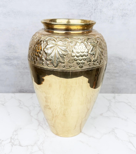 Marvelous Look Metal <b>Vase</b> Antique Golden Finished Tabletop <b>Vase</b> for Home Living Room Decorative Handmade Large Flower <b>Vase</b> - Product Image 2