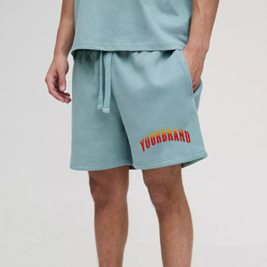 YOURBRAND Short Bermuda en Coton Tricoté Respirant Couleur Unie pour Homme, Taille Mi-Haute, Fermeture à Cordon, Poches Avant, Style Décontracté - Product Image 1