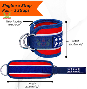 High Quality Neoprene Padding <b>Ankle</b> Straps Best Fitness Workout Protection Wholesale Brown Nylon Unisex Weightlifting Anklets - Product Image 6