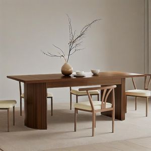 Table à manger vintage rectangulaire de 78,74 pouces de long, table de cuisine entièrement en bois, grande table de salle à manger, capacité de 6 personnes - Product Image 2