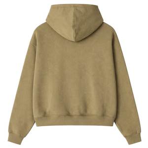 Conjunto de Sudadera con Capucha y Cremallera con Ribete en Contraste y Pantalones Jogger para Hombre, Ropa Deportiva Casual de Algodón en Verde Oliva - Product Image 2