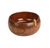 Bol en bois naturel le plus vendu pour le fil à tricoter, avec trous, support pour laine au crochet, fait main, pour rangement, accessoires DIY, simple et lisse