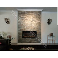 Revêtement mural en quartzite naturel TSF résistant aux acides, motif forêt brûlée, autocollant anti-acide, panneau de revêtement mural à pose rapide, fendu
