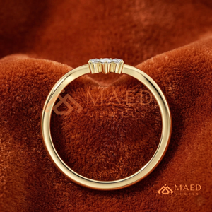 18K Gold Plated Pear Moissanite Diamond Ring Lab Grown Open Wedding Band Luxury Jewelry Women USA - Product Image 2